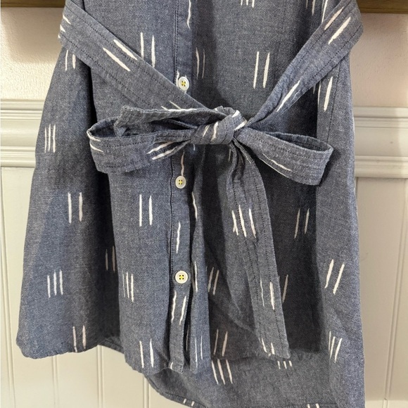 LILLA P Ikat Button Down Shirt Dress Blue Grey Size Small - Picture 9 of 9